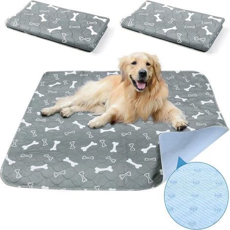 Tapis d'entraînement pour chien réutilisable et lavable, 1 paquet (120x90cm), tapis super absorbant, étanche et antidérapant, parfait pour les chiots, les chiens âgés ou les chiens ayant une urine et (1/4)