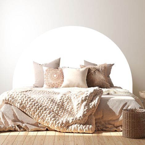 Stickers tête de lit - Couleur tendance - 160 x 130 cm - Pour lits (120 à 140 cm) - Adhésif MAT (1/2)