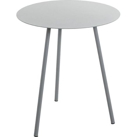 Table d'appoint, Table de salon ronde en métal coloris gris - Diamètre 40 x hauteur 45 cm (1/3)