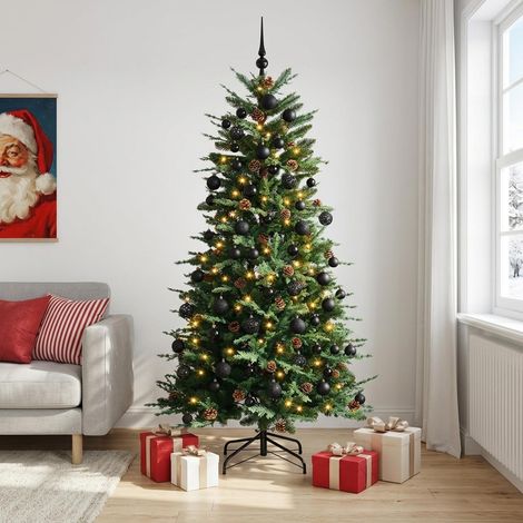 vidaXL Árbol de Navidad artificial con bolas 180 cm 300 LED (1/5)