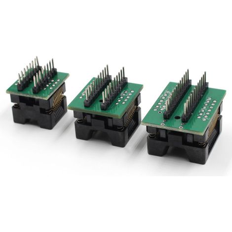 Testeur de circuits intégrés multifonctions (3 pièces) - Accessoire pour testeur de transistors uniquement - 3 socles de test SOP16 + SOP20 + SOP24 (1/5)