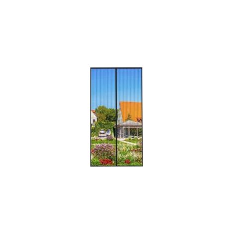 Mosquitera magnética negra para puerta, 120x220cm, con tira adhesiva, cierre automático, malla ultrafina, fácil instalación sin herramientas, ideal para niños y mascotas - Crezuo (1/4)