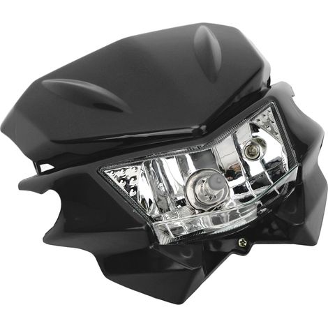 Phare avant moto LED H4 étanche DRL pour KLX 110 125 150 230 250 300 450R CRF WRF 12V noir (1/5)