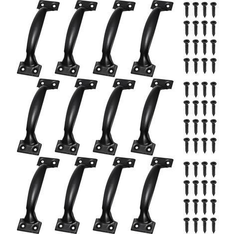 12 Pcs Poignées De Porte, 120mm/4.7-inch Poignée De Tirage Matériel Avec Vis Poignées De Tiroir Vintage Poignées De Portail Courbées Métalliques Pour Meuble Armoire Commode Tiroir (1/5)