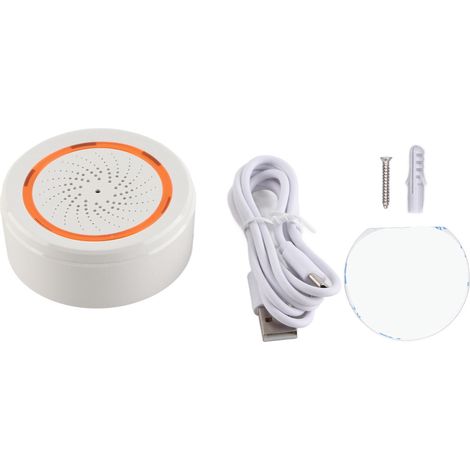 Sirène d'alarme 90dB avec contrôle d'application, résistante aux chocs, son et lumière sans fil, compatible TUYA pour maison et restaurant (1/5)