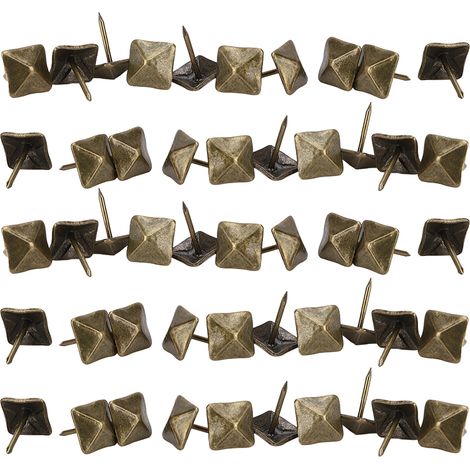 50 clous tapissiers rétro bleu cyan bronze fer décoratifs pour meubles et portes, accessoires de quincaillerie 12x18mm