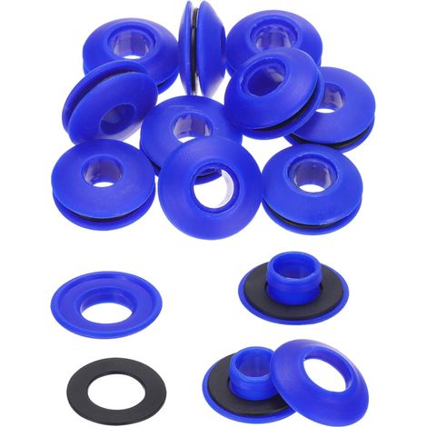 10 Pièces Œillets en Plastique Inoxydables pour Bâches de Camion, Rideaux Textiles, Tentes, Piscine, Auvents, Banderoles - Bleu (1/5)