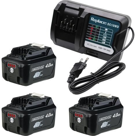 Powerwings – Batterie lithium 3x 12V 4,0Ah pour Makita – Compatible BL1021B BL1041B BL1020 – Chargeur DC10WD inclus (1/5)