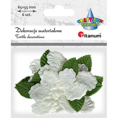 Decoraci贸n de tela con flores de gardenia (6 unidades)