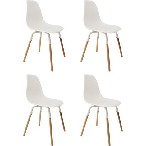 Lot de 4 Chaises Scandinaves "Phénix" 81cm Blanc (1/5)