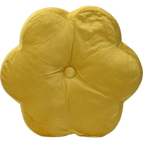 Kaemingk – Decoris – Coussin d'intérieur en forme de fleur – Jaune doré, polyester, Ø 38 cm