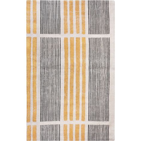 Teppich KATRA Beige 140 x 200 cm Baumwolle