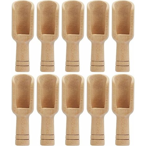 royaluxe - 10 PCS Petite Cuillère à Sel en Bois, Cuillère Pelles à Épices, Mini Cuillère en Bois Épices, Mini Cuillères à Sel de Bain, Bois Naturel, Non Toxique, pour Sel, Sucre, Café, Thé, Épices, (1/5)