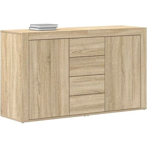 Buffet Bas de Cuisine 120 cm, Meuble Rangement avec Portes et Tiroirs, Style Sonoma Chêne, Plan de Travail Robuste pour Salle à Manger ou Salon, 120 x 36 x 69 cm (1/5)