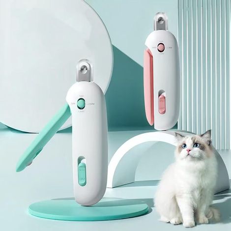 Coupe-griffes pour chat (2 pièces) - Ciseaux à griffes pour animaux - Avec lime à ongles - Marron + Rose Sakura (1/5)