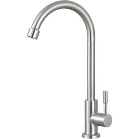 Robinet de cuisine froide simple en acier inoxydable lavabo évier de buanderie évier purificateur d'eau robinet (1/4)