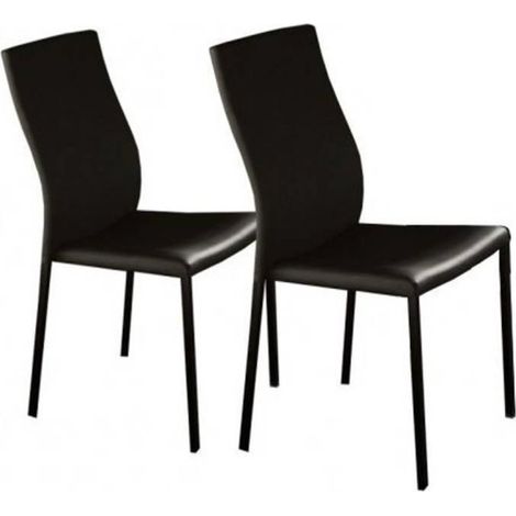 Chaise classique en faux cuir Lenaza - Lot de 4-Blanc (1/5)