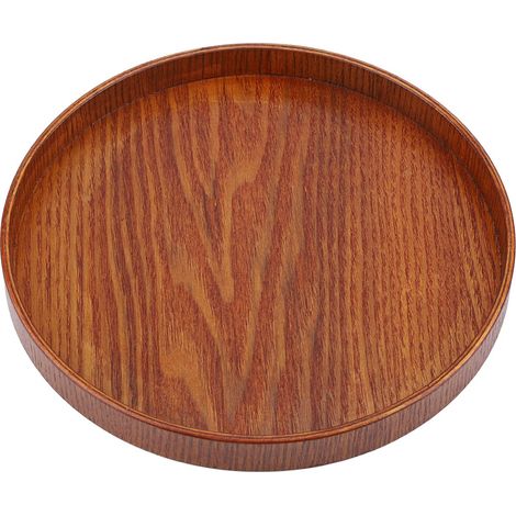 Rundes Serviertablett aus Naturholz, 21 cm (1/5)