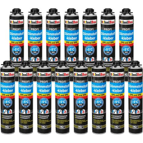 Dämmstoffkleber PU-Klebeschaum B2 Dämmplatten 15 x 750ml Perimeterkleber EPS XPS (1/5)
