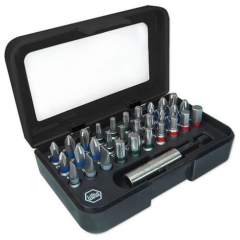 Bit-Sortiment von WIHA 31-teilig in Kunststoffbox mit Gürtelclip - Industriequalität - 41130