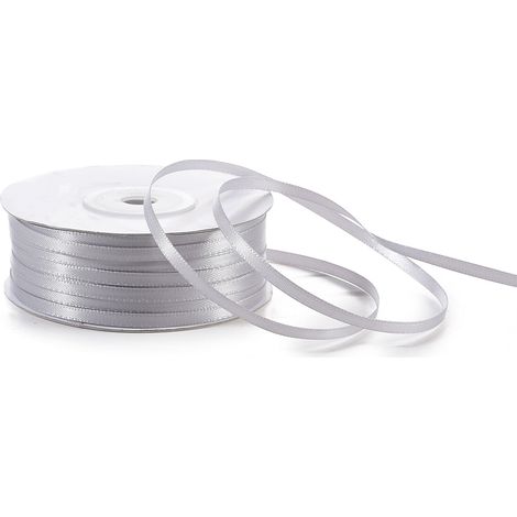Nastro doppio raso color grigio argento, mm 3 x 100 m