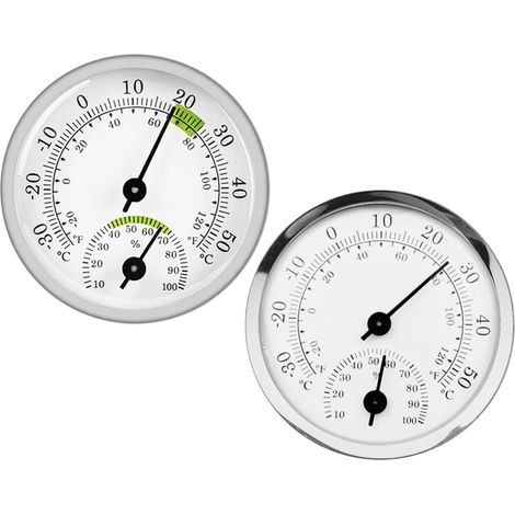 APEX 2pcs Thermomètres D'Ambiance, Thermomètre D'Ambiance Et Hygromètre, Mini Hygromètre À Pointeur, Thermomètre sans Pile, À La Maison (1/5)