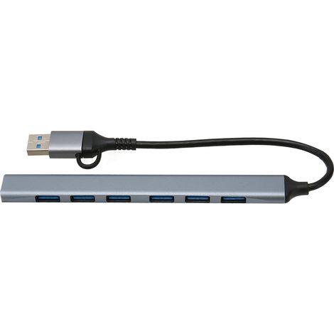 Hub USB C 7 Ports : 1 Port USB 3.0 + 6 Ports USB 2.0, Compatible PC, Smartphone, Clavier, Souris, Branchement Direct (1/5)