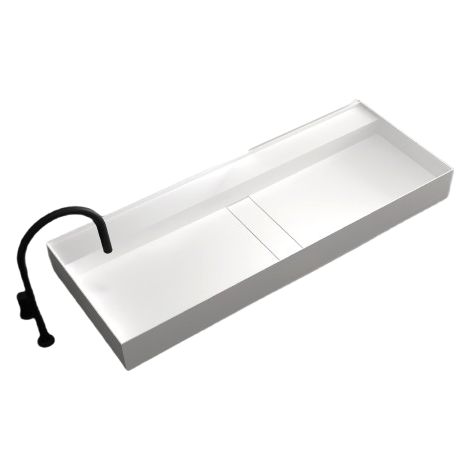BERNSTEIN - Vasque en fonte minérale pour montage mural ou à poser - TWG211 - blanc mat - largeur 120cm