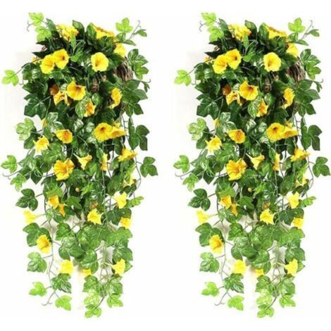 Guirlande de fleurs artificielles suspendue pour extérieur et intérieur – Idéale pour décoration de mariage, jardin, mur ou balcon – Plantes artificielles réalistes avec finition élégante (1/4)
