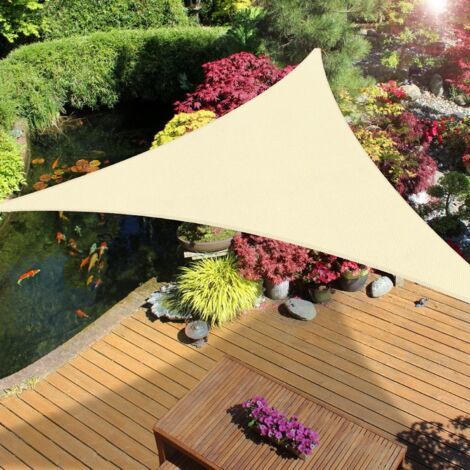 Voile d'ombrage Triangle 3x3x3m Gris Voile de Soleil Imperméable Une Protection des Rayons UV à 95% pour Extérieur Terrasse Jardin Camping Fête Piscine avec Cordes (1/3)