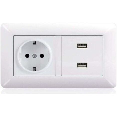 Prise USB Secteur Multiple, Chargeur USB Multiprises avec 1 Sortie AC, 3 Ports USB, Prise Murale Electrique Compatible avec iPhone/iPad, Idéal pour Chambre Bureau Domicile(blanc, arc)