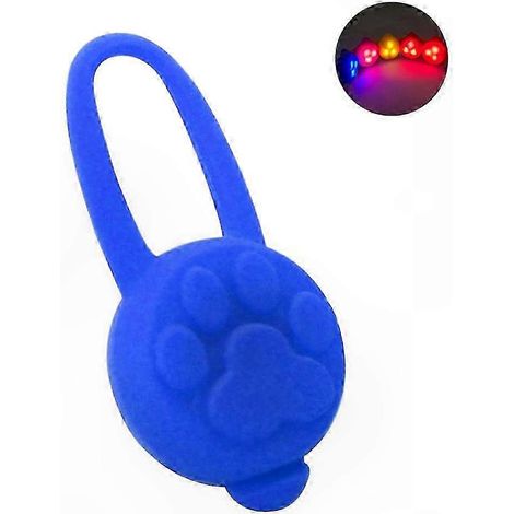 Collier chien LED silicone lumineux blanc, pendentif lumineux pour animaux, collier clignotant pour promenade nocturne, camping, sécurité, taille réglable, accessoire visibilité. (1/4)