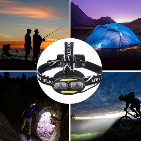 Lampe frontale LED COB T6 extérieure avec faisceau réglable et accessoire (1/5)