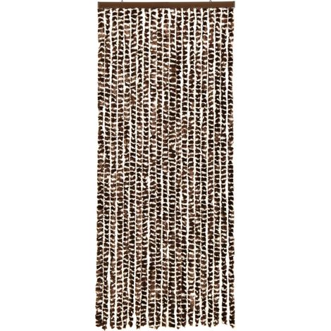 Rideau de porte amovible,Moustiquaire Marron et blanc 56x185 cm Chenille - DH77656 (1/5)