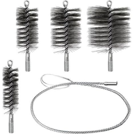 4 pièces Kit de Hérisson Ramonage, Kit Nettoyage Gaine Souple, Comprend des Brosses de 30/50/80/150mm (1/5)