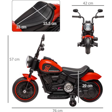 Trottinette électrique pour enfants de 18 à 36 mois (avec roues et phares), 76 x 42 x 57 cm, rouge et noir. (1/5)