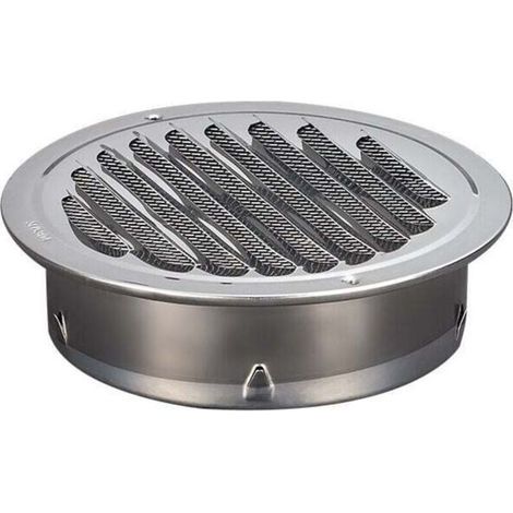 Griglia di ventilazione rotonda in acciaio inox, griglia di ventilazione metallica da 100 mm (1/4)