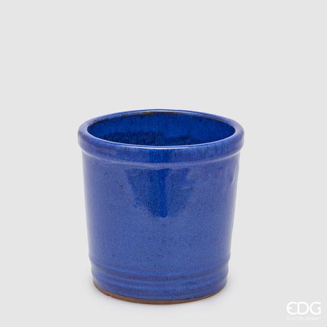 EDG Enzo De Gasperi Vaso Glaze Cilindro Blu Ceramica 18 cm (1/3)