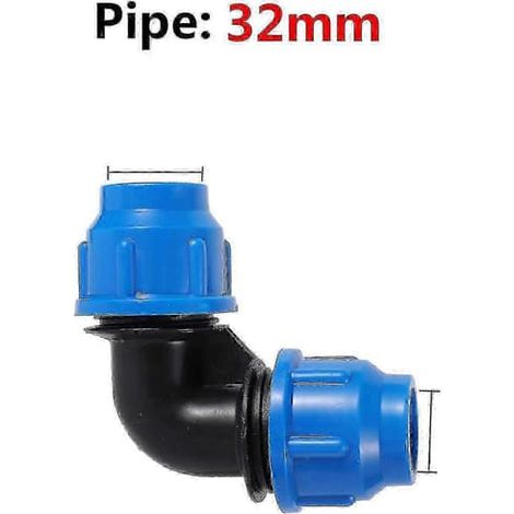 Raccords de tuyauterie PE 32 mm pour l'agriculture, vanne à bille à raccordement rapide et coude de tuyau d'eau (1/5)