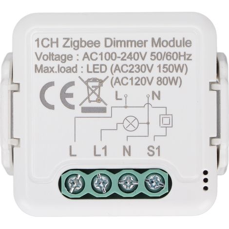 Interrupteur Variateur WiFi Intelligent - Contrôle par Application Mobile, Compatible Google et Zigbee, Module pour Double Interrupteur (1/5)