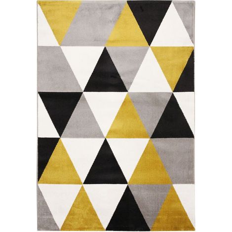 TAO SCANDI - Tapis à motifs triangles jaune 150x220 (1/4)