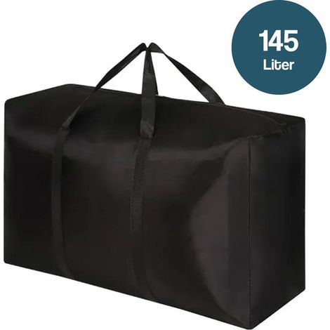 Sac de rangement XXL – 145 L – 85x55x33 cm – Respirant – Noir – Couettes et coussins (1/5)