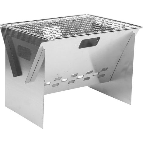Barbecue pliable au charbon de bois, mini barbecue portable détachable en acier inoxydable pour le camping en plein air (1/5)