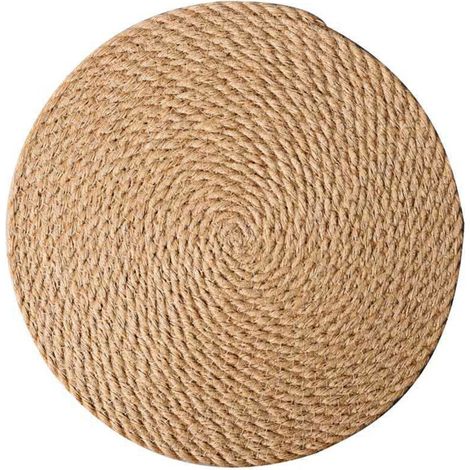 Runde, gewebte Platzsets mit 25 cm Durchmesser aus geflochtener Jute, hitzebeständig und rutschfest, für Esstisch, Teller, Pfannen und Teekannen.