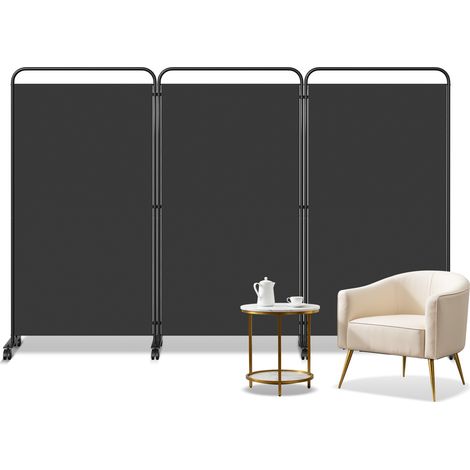 TolleTour Paraventi con rotelle Divisorio per ambienti Schermo per la privacy Schermo da giardino Antracite 263x180 cm (1/5)