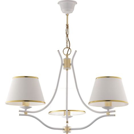 Lampadario classico bianco 3 luci oro E27 SAMBA Jupiter (1/5)