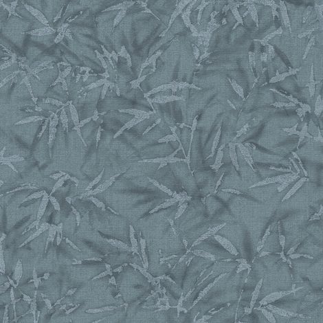 Natur Tapete Profhome 790466 heißgeprägte Vliestapete leicht strukturiert mit floralen Ornamenten und metallischen Akzenten blau platin blau-grau 5,33 m2