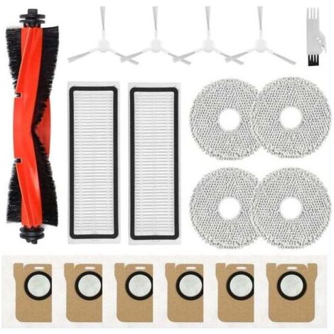Spofan Zubehörteile für Xiaomi X20+/X10+ Plus und Dreame L10s Ultra/L10 Ultra/L10 Prime Saugroboter: 1 Hauptbürste, 4 Seitenbürsten, 2 Filter, 4 Reinigungstücher, 6 Staubbeutel (1/4)