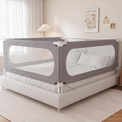 Barrière de lit anti-chute 3 pièces avec barre de tête de lit (1/5)