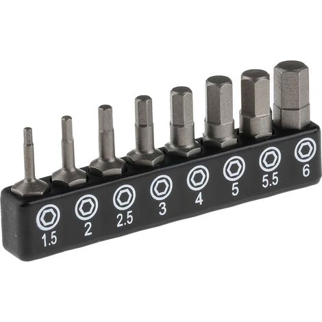Rs Pro – Jeu d'embouts de vissage 8 pièces – Acier au vanadium – Tête hexagonale – Pour vissage rapide en série (1/2)